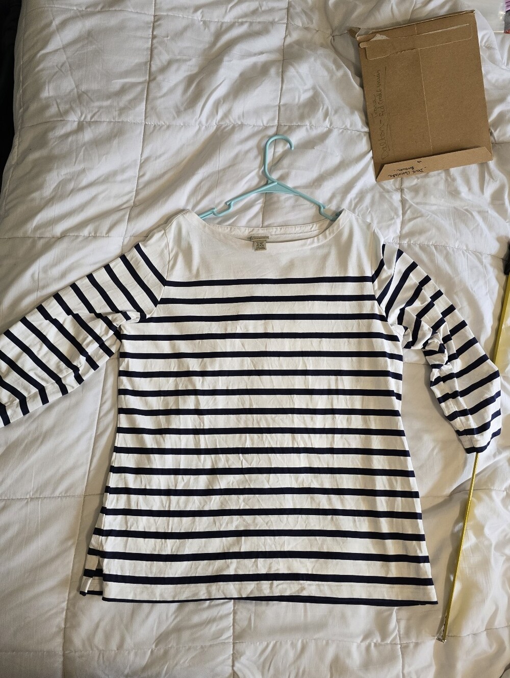 L.L. Bean Women’s Striped Long Sleeve Top - Navy and White